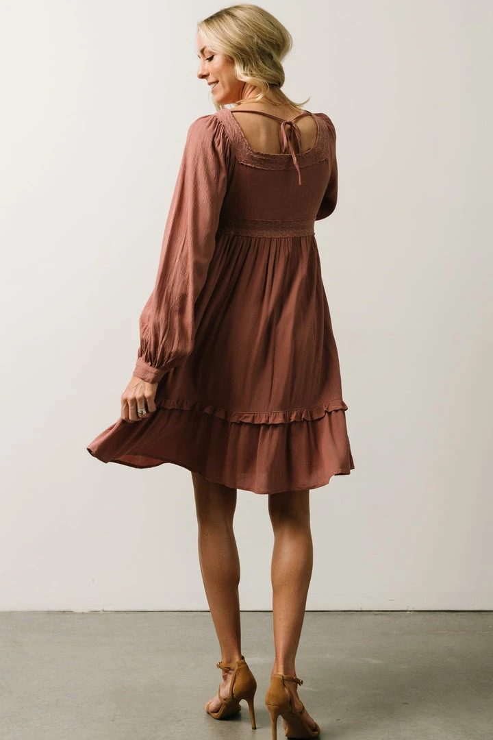 IL Brandie Embroidered Mini Dress | Dark Mauve 3 IL Brandie Embroidered Mini Dress | Dark Mauve