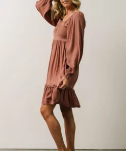 IL Brandie Embroidered Mini Dress | Dark Mauve 10 IL Brandie Embroidered Mini Dress | Dark Mauve