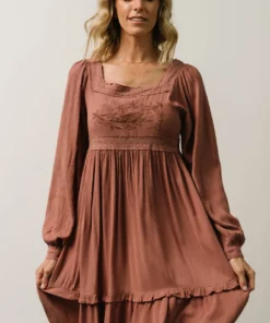 IL Brandie Embroidered Mini Dress | Dark Mauve 13 IL Brandie Embroidered Mini Dress | Dark Mauve