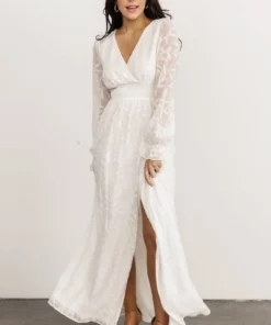 BB Custom Bridget Textured Maxi Dress | White Dresses