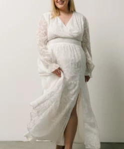 BB Custom Bridget Textured Maxi Dress | White Dresses