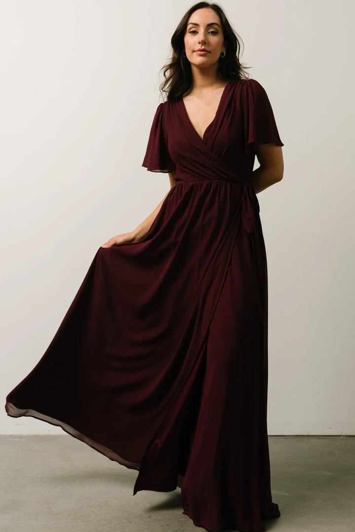 Soi Brighton Wrap Maxi Dress | Burgundy Dresses 2 Soi Brighton Wrap Maxi Dress | Burgundy Dresses