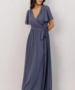 Soi Dresses Brighton Wrap Maxi Dress | Slate Blue