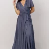 Soi Dresses Brighton Wrap Maxi Dress | Slate Blue