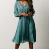 POL Brinley Pleated Dress | Blue Dresses