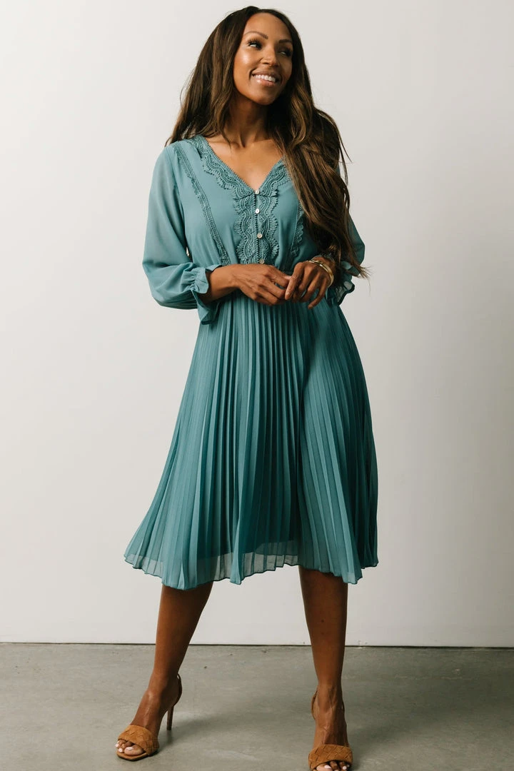 POL Brinley Pleated Dress | Blue Dresses 1 POL Brinley Pleated Dress | Blue Dresses