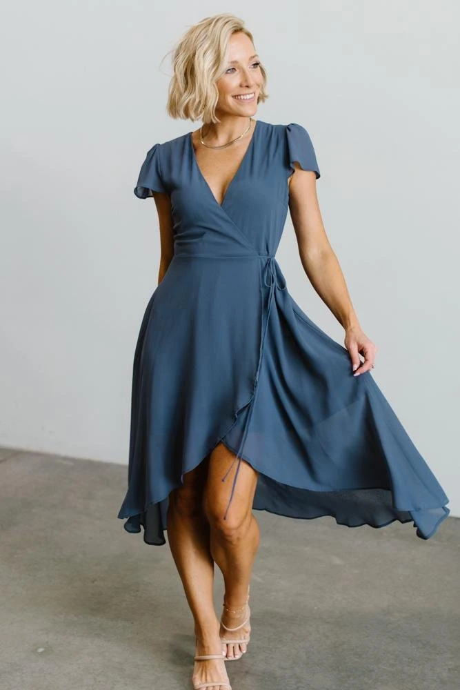 Soi Dresses Bristol Midi Wrap Dress | Blue 2 Soi Dresses Bristol Midi Wrap Dress | Blue