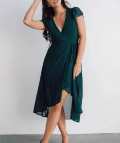 Soi Bristol Midi Wrap Dress | Emerald