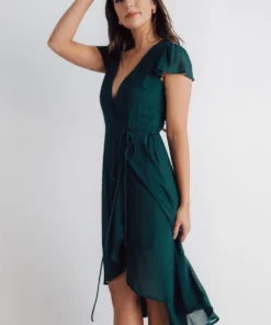Soi Bristol Midi Wrap Dress | Emerald