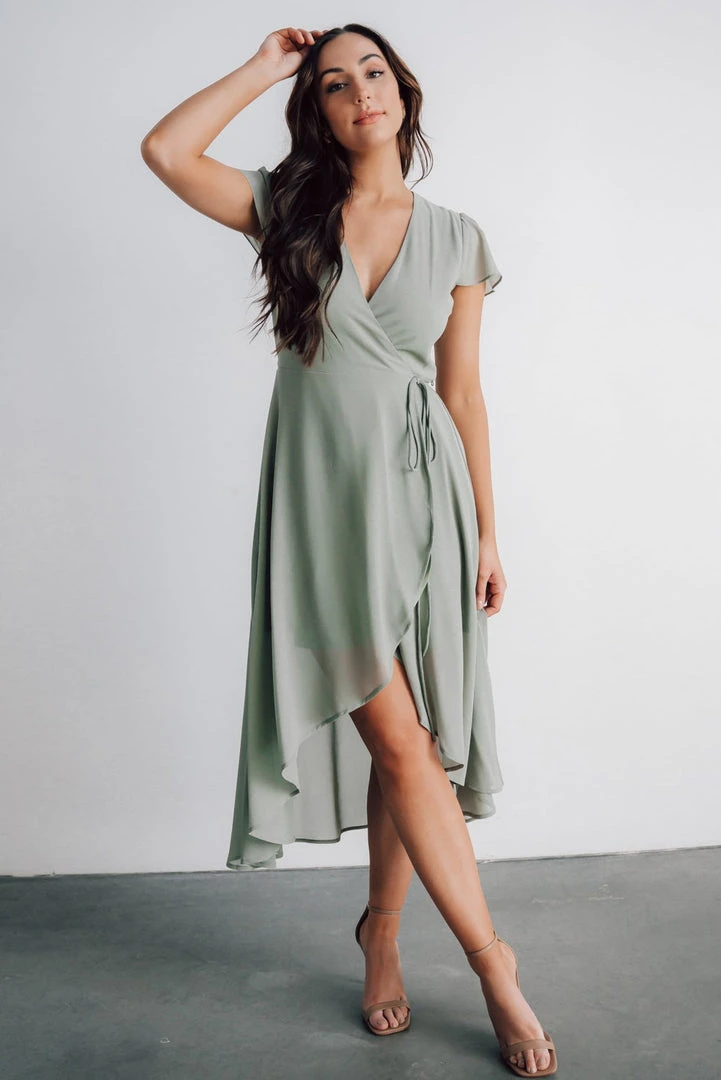 Soi Dresses Bristol Midi Wrap Dress | Sage 1 Soi Dresses Bristol Midi Wrap Dress | Sage
