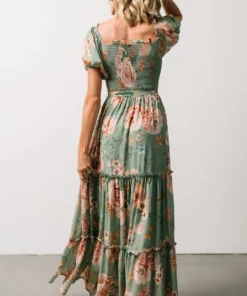 FT Britney Tiered Maxi Dress | Sage Multi Floral Dresses 9 FT Britney Tiered Maxi Dress | Sage Multi Floral Dresses