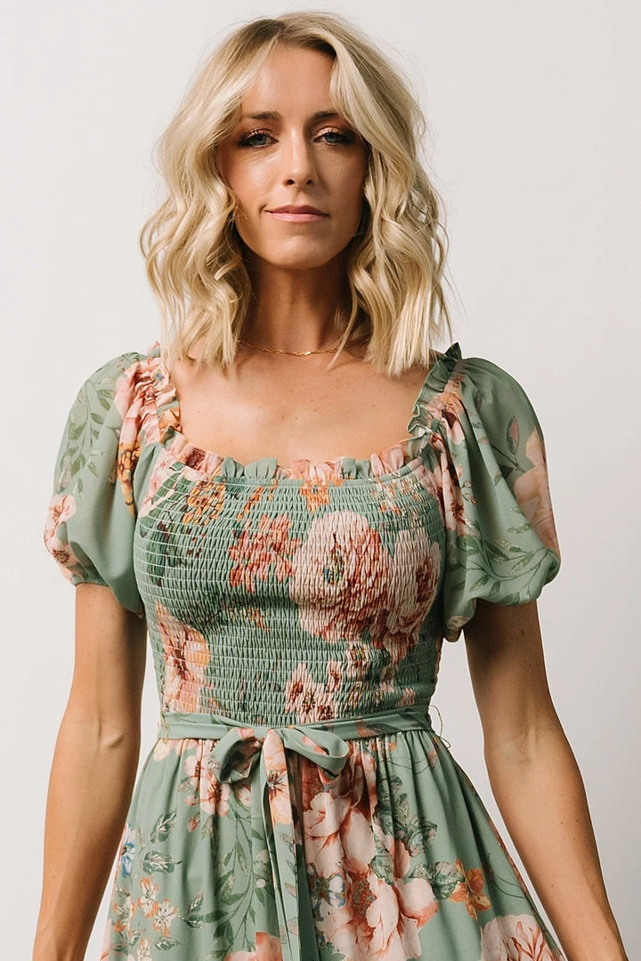 FT Britney Tiered Maxi Dress | Sage Multi Floral Dresses 7 FT Britney Tiered Maxi Dress | Sage Multi Floral Dresses