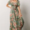 FT Britney Tiered Maxi Dress | Sage Multi Floral Dresses