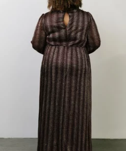 Soi Dresses Bronson Shimmer Gown | Mulberry + Gold