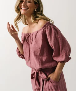 KM Bronwyn Boho Romper | Mauve Vacation
