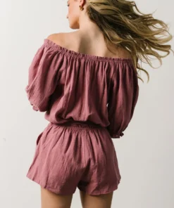 KM Bronwyn Boho Romper | Mauve Vacation