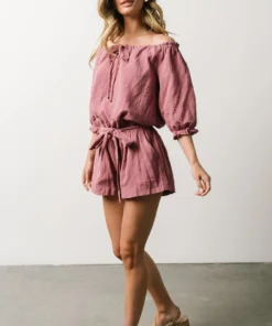 KM Bronwyn Boho Romper | Mauve Vacation