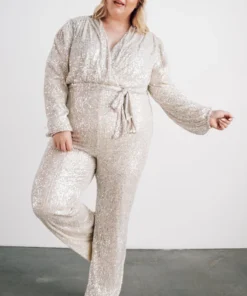 RR Brussels Sequin Jumpsuit | Cream