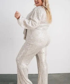RR Brussels Sequin Jumpsuit | Cream