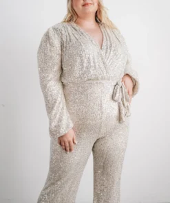 RR Brussels Sequin Jumpsuit | Cream
