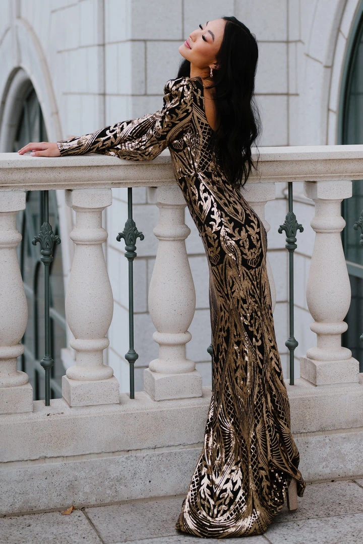 RR Budapest Sequin Gown | Black + Gold 5 RR Budapest Sequin Gown | Black + Gold