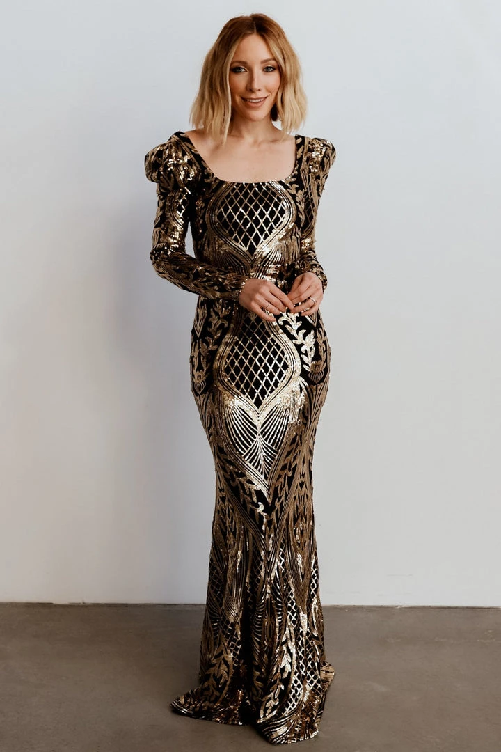 RR Budapest Sequin Gown | Black + Gold 6 RR Budapest Sequin Gown | Black + Gold
