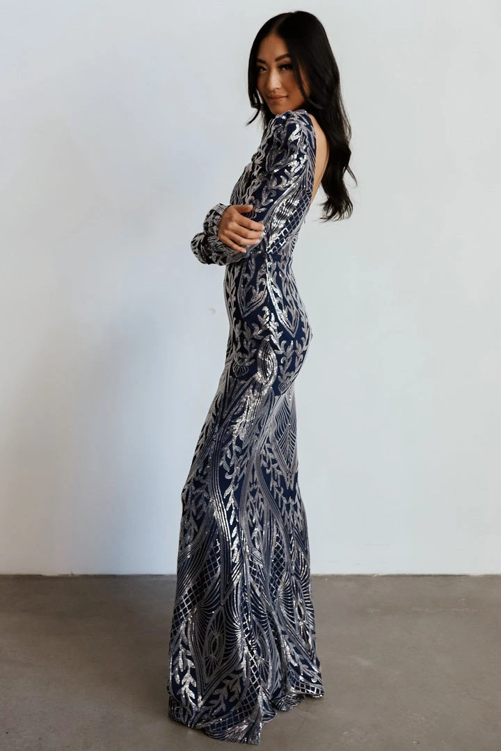 RR Budapest Sequin Gown | Navy + Silver Dresses 4 RR Budapest Sequin Gown | Navy + Silver Dresses