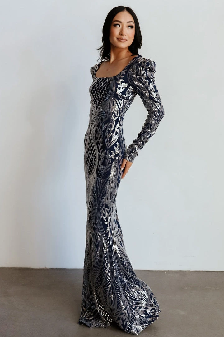 RR Budapest Sequin Gown | Navy + Silver Dresses 2 RR Budapest Sequin Gown | Navy + Silver Dresses