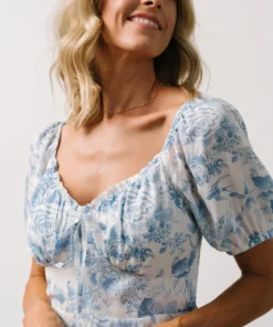 BB Custom Cadence Midi Dress | Blue Floral 11 BB Custom Cadence Midi Dress | Blue Floral