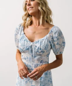 BB Custom Cadence Midi Dress | Blue Floral