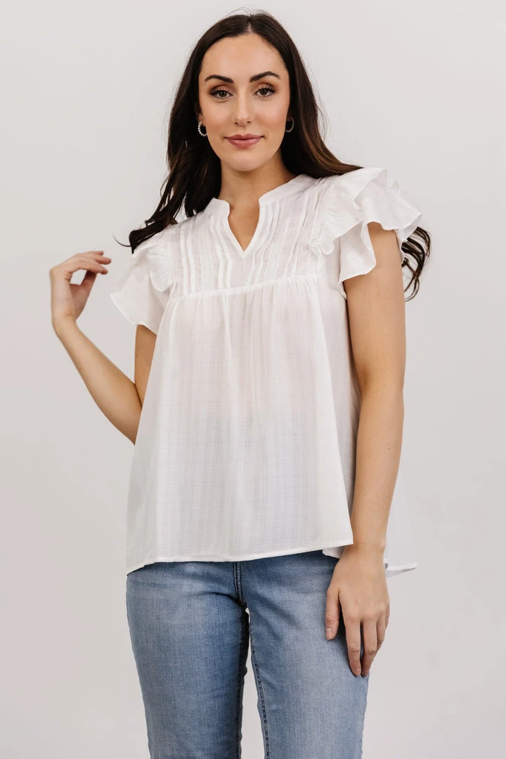 HAY Callie Pleated Top | Off White 1 HAY Callie Pleated Top | Off White