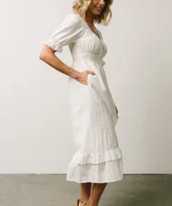 POL Calliope Square Neckline Midi Dress | White 11 POL Calliope Square Neckline Midi Dress | White