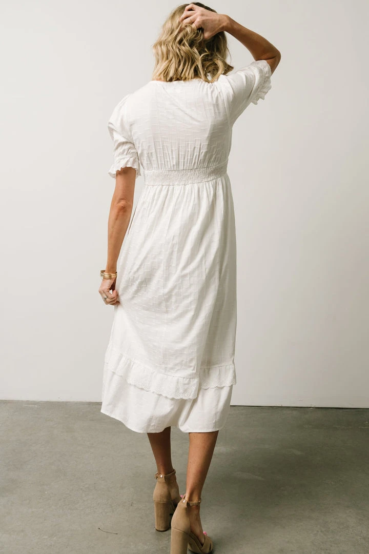 POL Calliope Square Neckline Midi Dress | White 5 POL Calliope Square Neckline Midi Dress | White