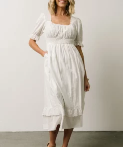 POL Calliope Square Neckline Midi Dress | White 8 POL Calliope Square Neckline Midi Dress | White