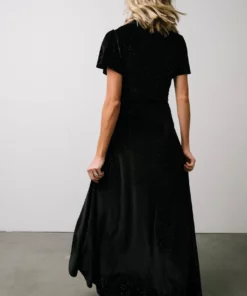 BB Custom Calvin Sparkle Velvet Wrap Dress | Black Dresses 12 BB Custom Calvin Sparkle Velvet Wrap Dress | Black Dresses