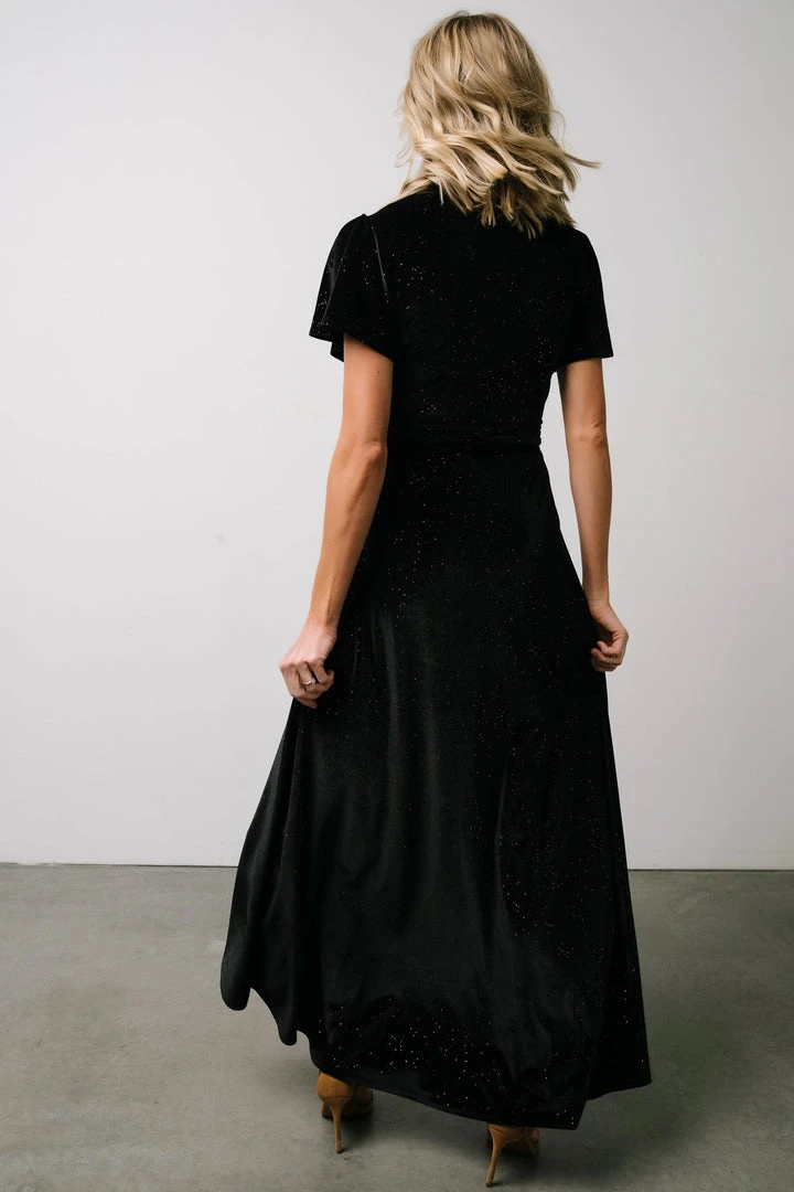 BB Custom Calvin Sparkle Velvet Wrap Dress | Black Dresses 6 BB Custom Calvin Sparkle Velvet Wrap Dress | Black Dresses