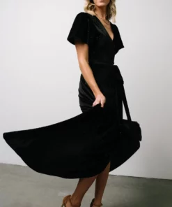BB Custom Calvin Sparkle Velvet Wrap Dress | Black Dresses 10 BB Custom Calvin Sparkle Velvet Wrap Dress | Black Dresses