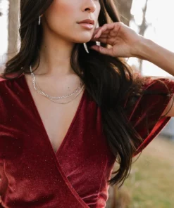 BB Custom Dresses Calvin Sparkle Velvet Wrap Dress | Dusty Clay 16 BB Custom Dresses Calvin Sparkle Velvet Wrap Dress | Dusty Clay