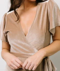 BB Custom Calvin Sparkle Velvet Wrap Dress | Shell