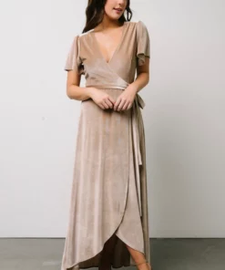 BB Custom Calvin Sparkle Velvet Wrap Dress | Shell