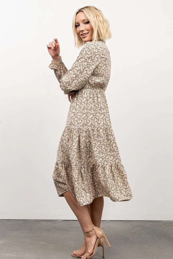 HAY Dresses Cambri Smocked Midi Dress | Beige Floral 7 HAY Dresses Cambri Smocked Midi Dress | Beige Floral