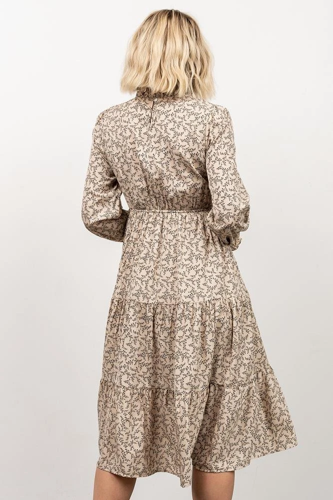 HAY Dresses Cambri Smocked Midi Dress | Beige Floral 6 HAY Dresses Cambri Smocked Midi Dress | Beige Floral