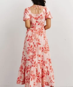 SL Candice Sweetheart Dress | Pink + Red Floral Dresses