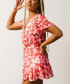SL Vacation Candy Romper | Coral + White Floral