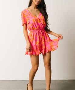 SL Dresses Candy Romper | Hot Pink Floral