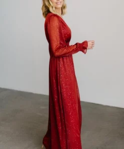 BB Custom Dresses Carmen Shimmer Maxi Dress | Rust 14 BB Custom Dresses Carmen Shimmer Maxi Dress | Rust