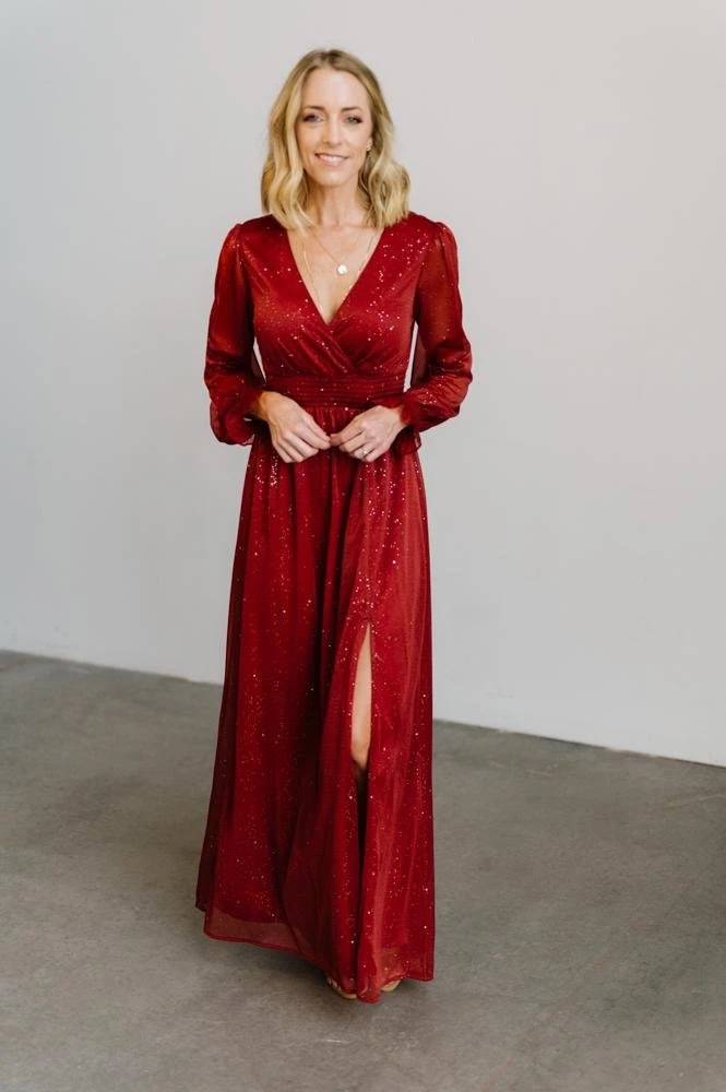 BB Custom Dresses Carmen Shimmer Maxi Dress | Rust 4 BB Custom Dresses Carmen Shimmer Maxi Dress | Rust