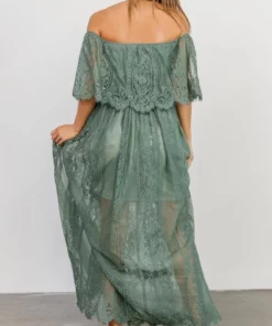 BB Custom Caroline Lace Maxi Dress | Dusty Green 6 BB Custom Caroline Lace Maxi Dress | Dusty Green