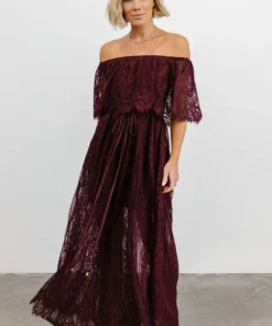 BB Custom Dresses Caroline Lace Maxi Dress | Mulberry 14 BB Custom Dresses Caroline Lace Maxi Dress | Mulberry