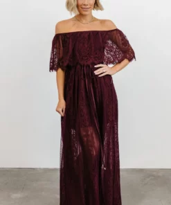 BB Custom Dresses Caroline Lace Maxi Dress | Mulberry